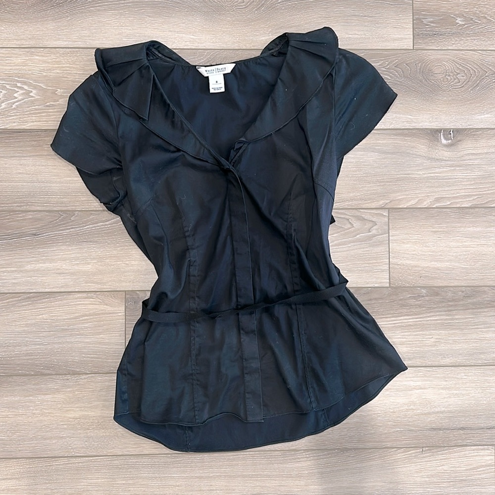 White House black market classic button-down black shirt